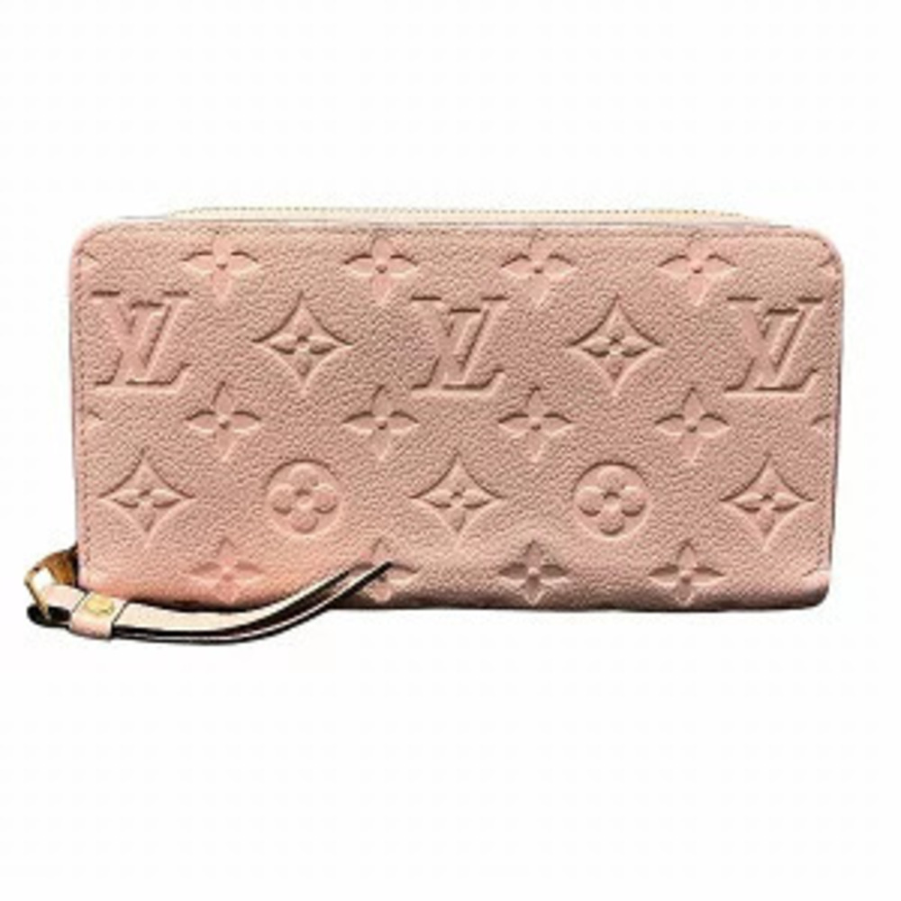 Louis Vuitton Monogram Empreinte Rose Pink Poudre Zippy Wallet Long